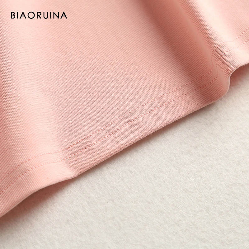 BIAORUINA Women's Solid Color Fashion Wild Slim-fit T-shirt Irregular Collar Female Casual Sweet Summer Tees Short Sleeve
BIAORUINA Women's Solid Color Fashion Wild Slim-fit T-shirt Irregular Collar Female Casual Sweet Summer Tees Short Sleeve