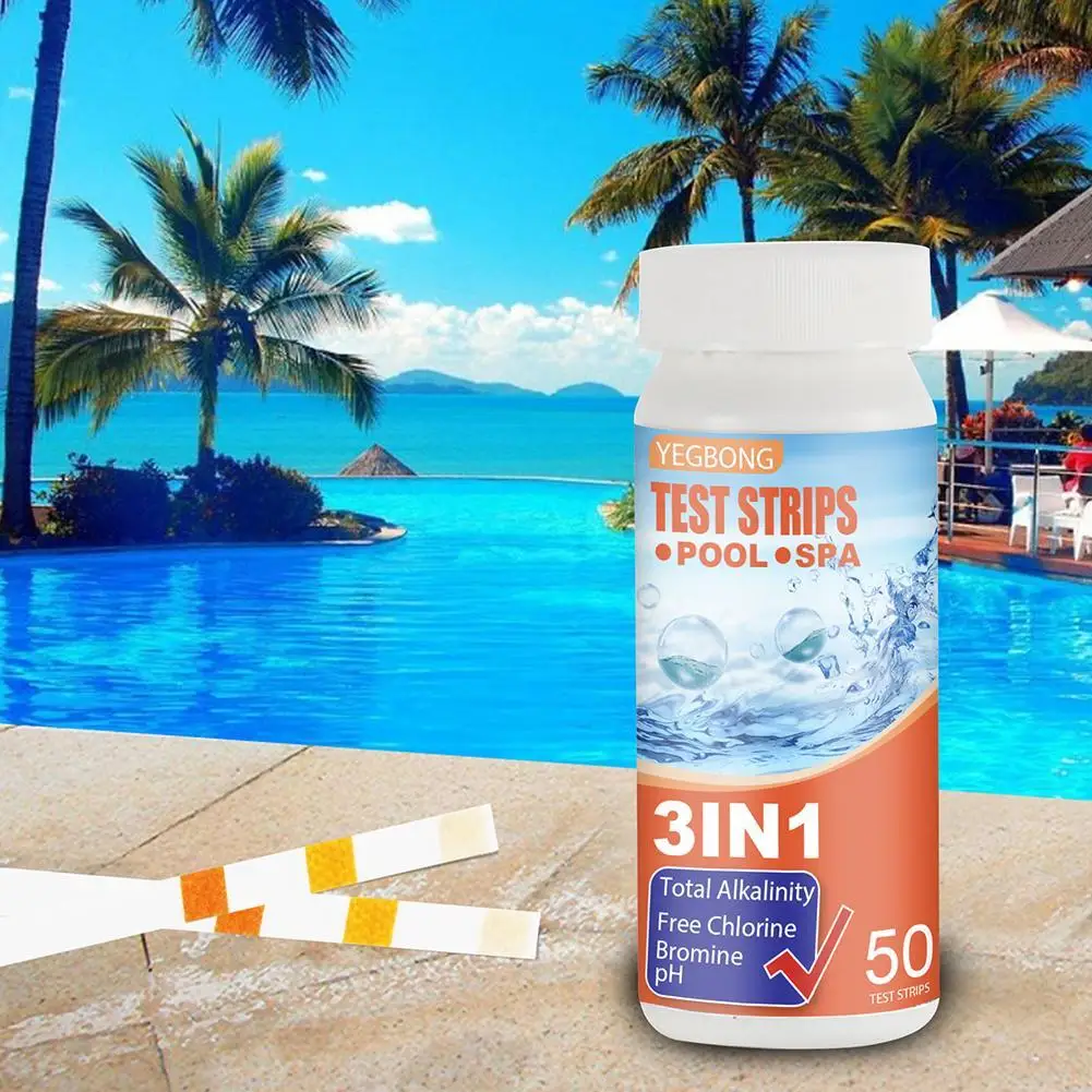 50 Pcs Tub Water Quality 3-In-1 Swimming Pool Test Paper Residual Chlorine PH Value Alkalinity Hardness Test Strip A Bottle
50 Pcs Tub Water Quality 3-In-1 Swimming Pool Test Paper Residual Chlorine PH Value Alkalinity Hardness Test Strip A Bottle