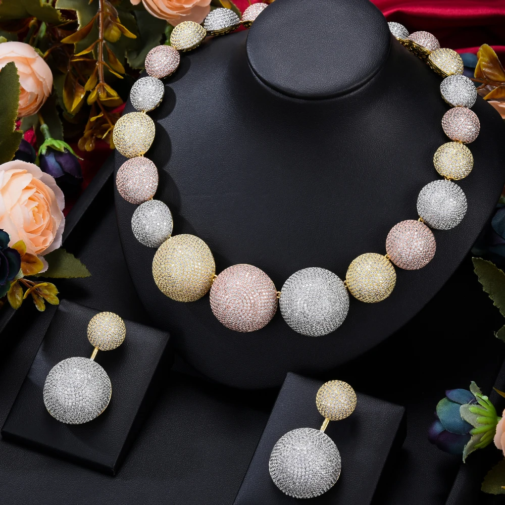 Blachette Famous Brand Disco Balls Trendy Nigerian Dubai Jewelry Sets For Women Cubic Zircon Wedding Banquet Bridal Luxury 2PCS
Blachette Famous Brand Disco Balls Trendy Nigerian Dubai Jewelry Sets For Women Cubic Zircon Wedding Banquet Bridal Luxury 2PCS