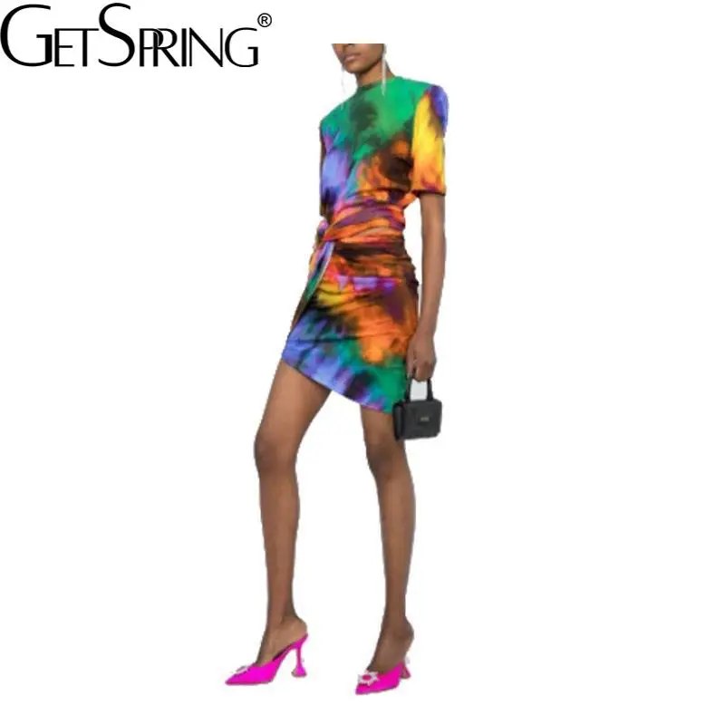 Getspring Women Set Women T-shirt Skirts Sets Casual Printing T-shirt Tops High Waist Asymmetry Short Wrap Skirts Women 2021 New 
Getspring Women Set Women T-shirt Skirts Sets Casual Printing T-shirt Tops High Waist Asymmetry Short Wrap Skirts Women 2021 New