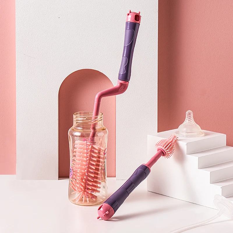 Silicone Bottle Brush 360 Degree Rotation Baby Pacifier Cup Nipple Cleaning Brushes Set Handheld Soft Head Food Grade Watering
Silicone Bottle Brush 360 Degree Rotation Baby Pacifier Cup Nipple Cleaning Brushes Set Handheld Soft Head Food Grade Watering
