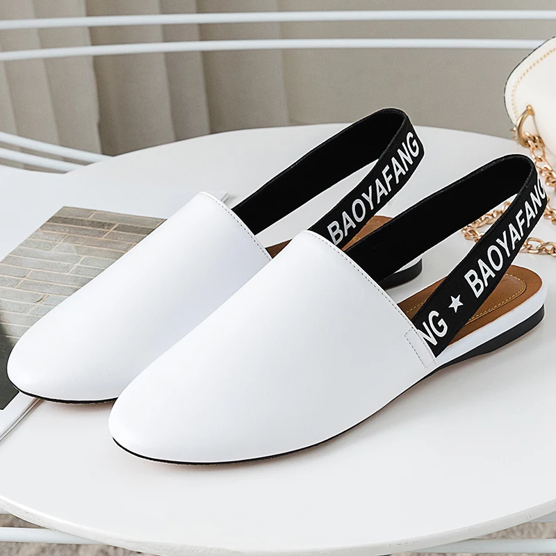 BaoYaFang 2021 Новое поступление плоская обувь с ремешком на пятке женская модная