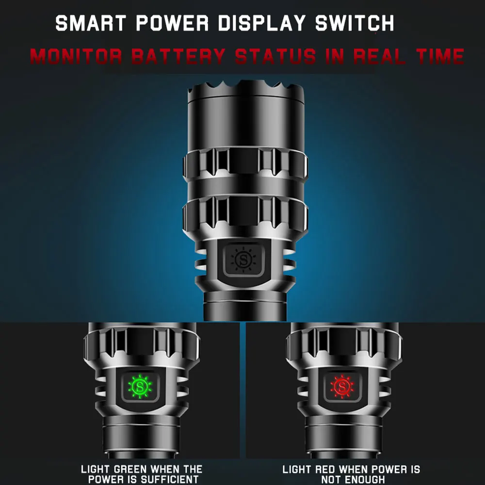 Portable High Power XHP50.2 LED Flashlight Waterproof USB Rechargeable Torch Light Self Defense Camping Tactical Flashlight
Portable High Power XHP50.2 LED Flashlight Waterproof USB Rechargeable Torch Light Self Defense Camping Tactical Flashlight