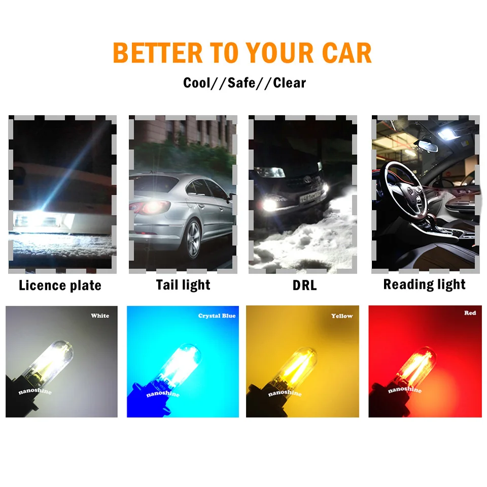 10Pcs T10 W5W LED car light bulb auto vehicle clearance turn signal reading dome fog DRL instrument license plate lamp 12V
10Pcs T10 W5W LED car light bulb auto vehicle clearance turn signal reading dome fog DRL instrument license plate lamp 12V