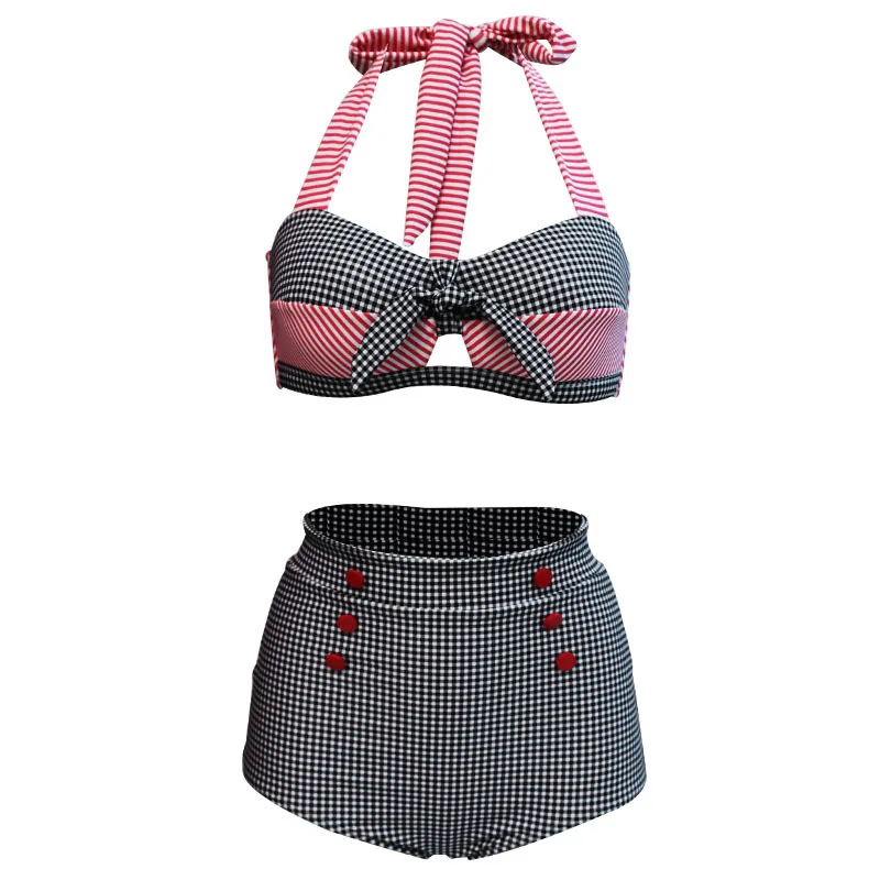 2020 New European and American High Waist Bikini Bottom Retro Foreign Trade Swimsuit Plaid Cross-Border Swimsuit Women
2020 New European and American High Waist Bikini Bottom Retro Foreign Trade Swimsuit Plaid Cross-Border Swimsuit Women