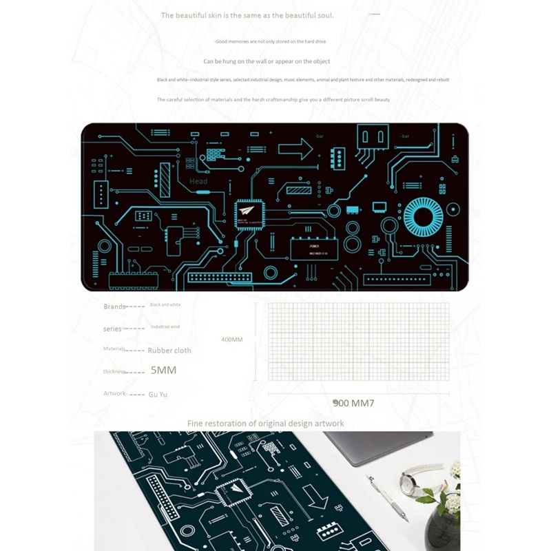 Gaming Mouse Pad Large Size Extended Mouse Mat with Non-Slip Rubber Base for Keyboard and Mouse 900X400X5mm
Gaming Mouse Pad Large Size Extended Mouse Mat with Non-Slip Rubber Base for Keyboard and Mouse 900X400X5mm