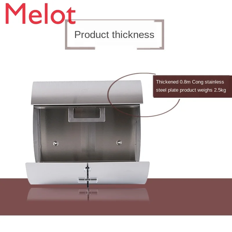 Outdoor Mailbox European Style Villa Wall-Mounted Rain-Proof Suggestion Box with Lock Mailbox Stainless Steel Thickened Mailbox
Outdoor Mailbox European Style Villa Wall-Mounted Rain-Proof Suggestion Box with Lock Mailbox Stainless Steel Thickened Mailbox