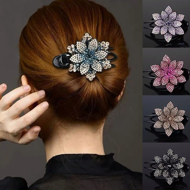 Crystal Flower Duckbill Hair ClawsVintage Resin Hair Clip Hairpin Hair Combs Rhinestone Barrettes Ponytail Headwear Accesories
Crystal Flower Duckbill Hair ClawsVintage Resin Hair Clip Hairpin Hair Combs Rhinestone Barrettes Ponytail Headwear Accesories
