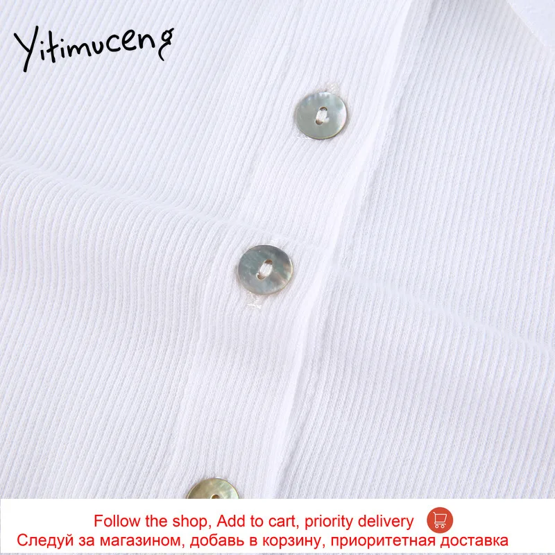 Yitimuceng Crop Tops T Shirts Woman Clothes Knitwear White Casual Short Sleeve Tops Button Tees 2021 Summer Fashion Streetwear
Yitimuceng Crop Tops T Shirts Woman Clothes Knitwear White Casual Short Sleeve Tops Button Tees 2021 Summer Fashion Streetwear
