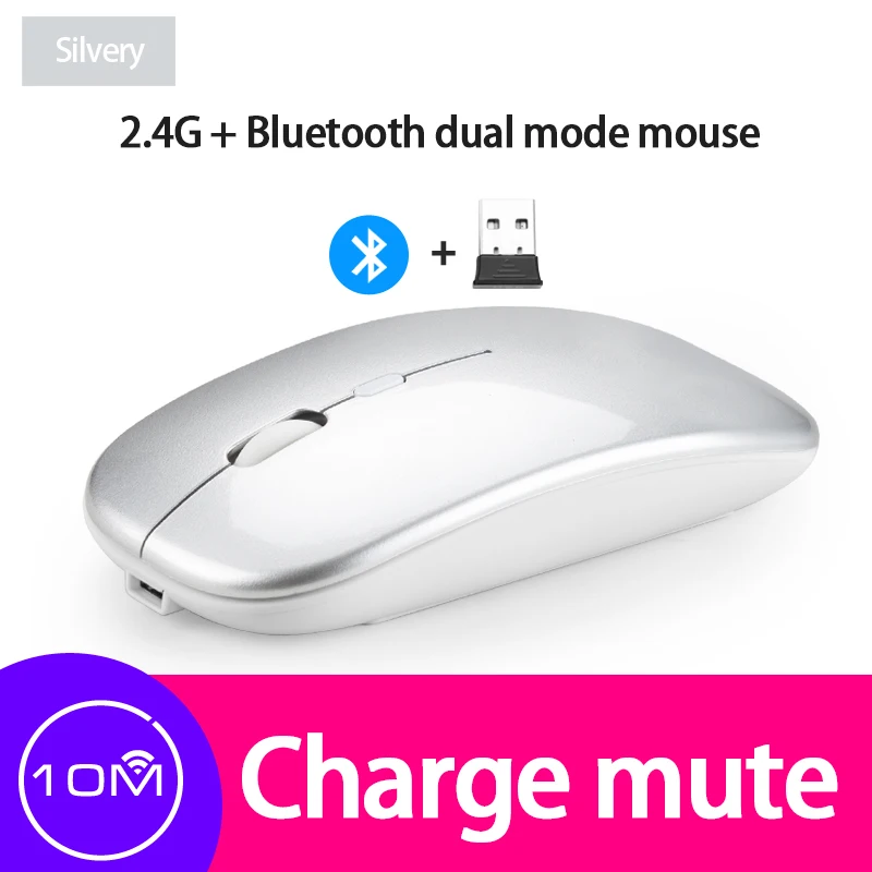 Новинка 2021 беспроводная компьютерная мышь с Bluetooth игровая Бесшумная