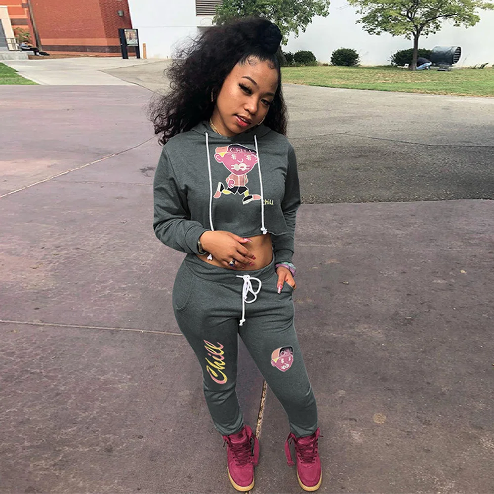 Casual Fashion Printed Two Piece Jogging Suit for Women Hooded Drawstring Long Sleeve Crop Hoody and Drawstring Trouser Outfit
Casual Fashion Printed Two Piece Jogging Suit for Women Hooded Drawstring Long Sleeve Crop Hoody and Drawstring Trouser Outfit
