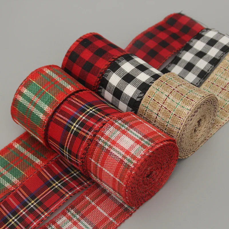 Ribbon Imitation Hemp Ribbon Wire Wire Edge Linen Ribbon Christmas Decoration Red and Green Snowflake Plaid Ribbon 6 M/Roll
Ribbon Imitation Hemp Ribbon Wire Wire Edge Linen Ribbon Christmas Decoration Red and Green Snowflake Plaid Ribbon 6 M/Roll