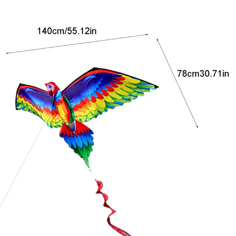 

3D Parrot Kite Single Line Flying Kites with Tail and Handle for Adult and Kid