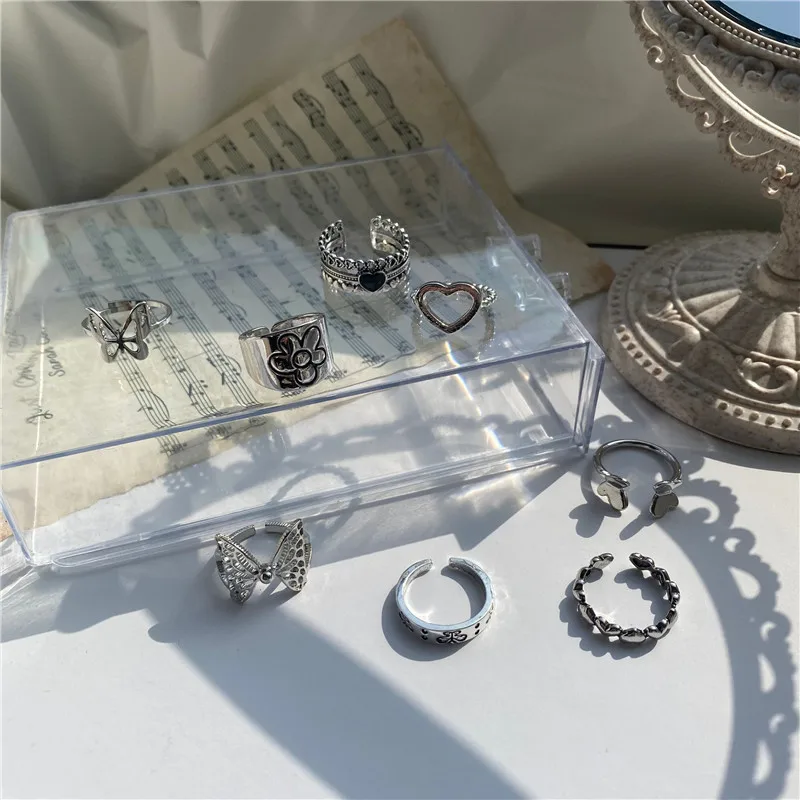 2021 Kpop Vintage Harajuku Flower Black Butterfly Heart Glaze Silver Color Metal Rings For Women Egirl Couple Punk Ring Jewelry
2021 Kpop Vintage Harajuku Flower Black Butterfly Heart Glaze Silver Color Metal Rings For Women Egirl Couple Punk Ring Jewelry