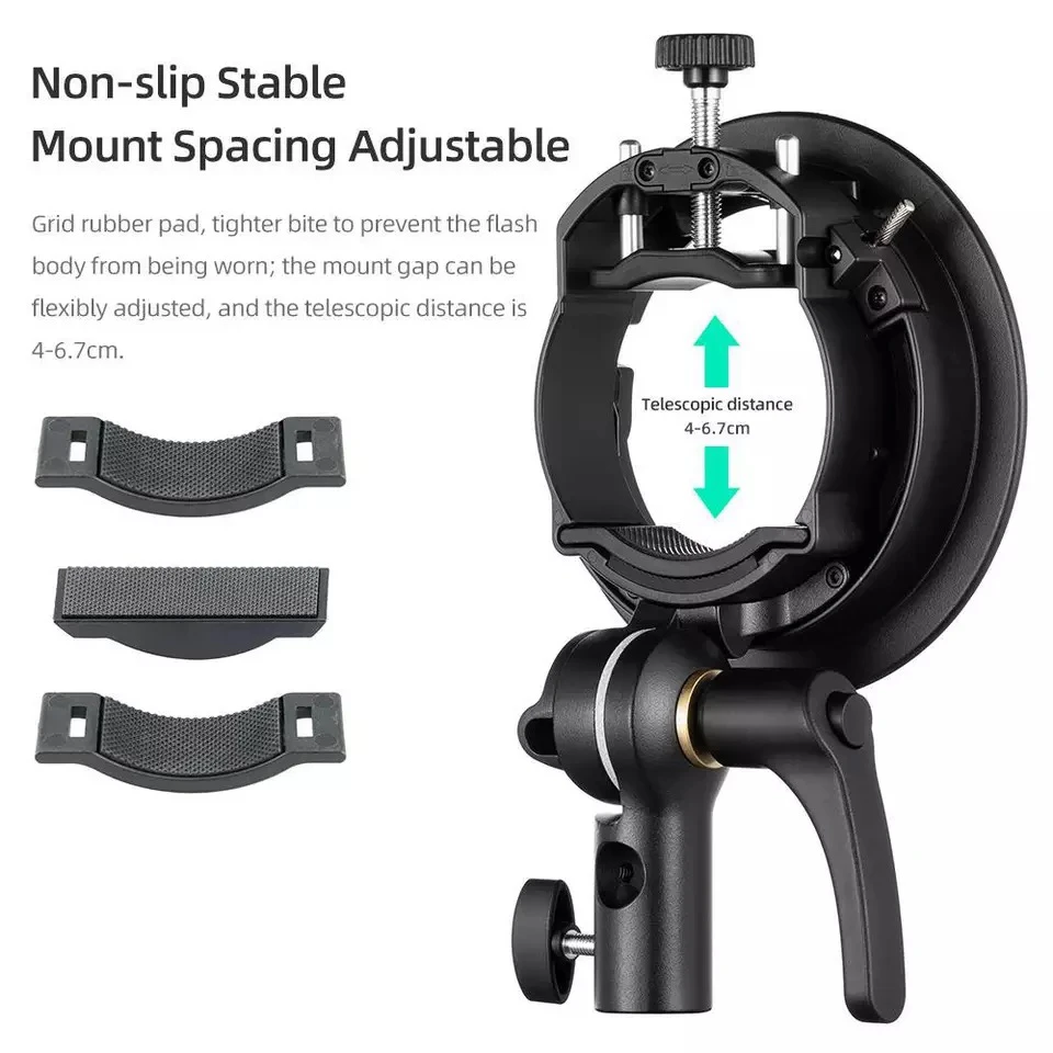 Godox S2 Bowens Mount Flash S-type Holder Bracket for Godox V1 V860II AD200 AD400PRO TT600 Speedlite Flash Snoot Softbox Grid
Godox S2 Bowens Mount Flash S-type Holder Bracket for Godox V1 V860II AD200 AD400PRO TT600 Speedlite Flash Snoot Softbox Grid