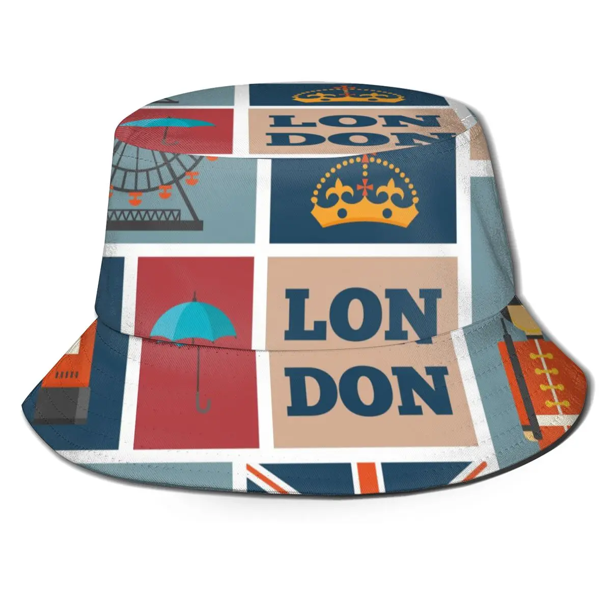 

2021 New Fisherman's Hat Unisex Fashion Bob Cap London UK Theme Hip Hop Gorros Panama Windproof outdoor Bucket Hat