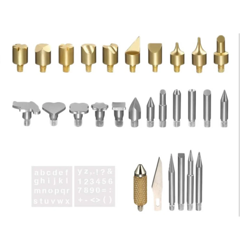 28pcs Wood Burning Pen Tips Soldering Iron Stencil Welding Pyrography Embossing Working Accessories Woodworking Carving Tool DIY
28pcs Wood Burning Pen Tips Soldering Iron Stencil Welding Pyrography Embossing Working Accessories Woodworking Carving Tool DIY
