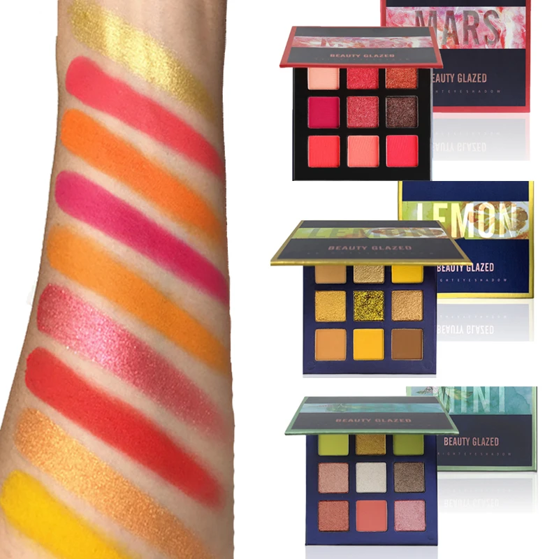 9 Color Shiny Beauty Glazed Makeup Eyeshadow Palette Makeup Brushes Shimmer Pigmented Eye Shadow Palette Make Up Palette 
9 Color Shiny Beauty Glazed Makeup Eyeshadow Palette Makeup Brushes Shimmer Pigmented Eye Shadow Palette Make Up Palette