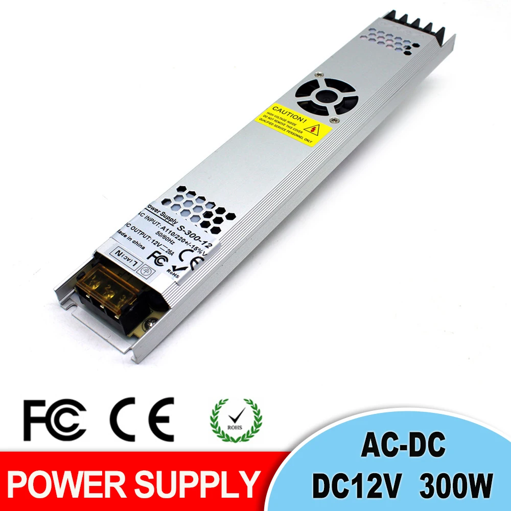 Ультратонкий источник питания 12V 24V 100W 120W 150W 200W 250W 300W 350W 400W Светильник