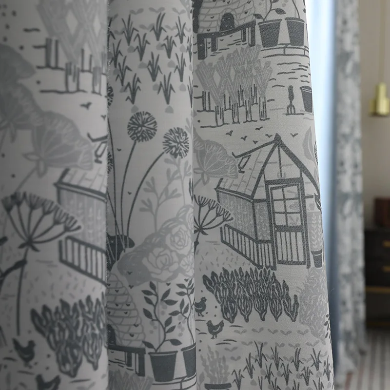 British pastoral country gray imitation cotton and linen printed curtains Nordic Curtains for Living dining Room Bedroom
British pastoral country gray imitation cotton and linen printed curtains Nordic Curtains for Living dining Room Bedroom