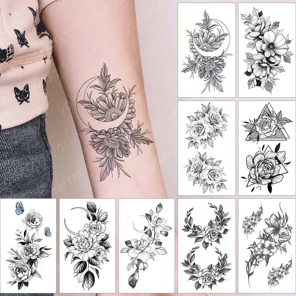 Waterproof Temporary Tattoo Sticker Ladies Line Sunflower Moon Butterfly Arm Realistic Body Art Tatoo Women Men Children Tatto
Waterproof Temporary Tattoo Sticker Ladies Line Sunflower Moon Butterfly Arm Realistic Body Art Tatoo Women Men Children Tatto