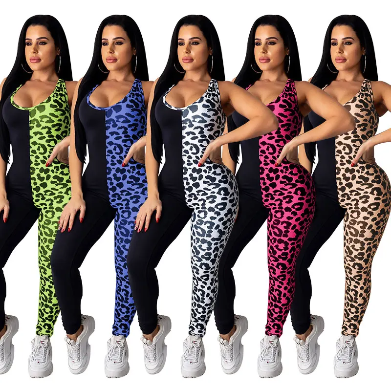 Sexy Women Color Block Jumpsuit Sleeveless U-shaped Neck Leopard Print Romper Cross Back Sports Clothes 2020 Fashion
Sexy Women Color Block Jumpsuit Sleeveless U-shaped Neck Leopard Print Romper Cross Back Sports Clothes 2020 Fashion