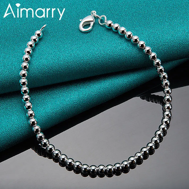 Aimarry 925 Sterling Silver High Quality 4mm Smooth Bead Chain Bracelet For Women Men Party Wedding Gifts Fashion Jewelry
Aimarry 925 Sterling Silver High Quality 4mm Smooth Bead Chain Bracelet For Women Men Party Wedding Gifts Fashion Jewelry