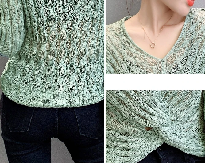 Fall Winter Korean Style Knitted Sweater Fashion Sexy V-Neck Hollow Out Women All Match Female Casual Jumper 2020 New T08924L
Fall Winter Korean Style Knitted Sweater Fashion Sexy V-Neck Hollow Out Women All Match Female Casual Jumper 2020 New T08924L