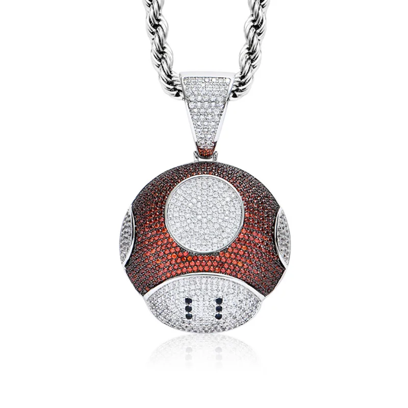 Hip Hop Rhinestone Necklace Ice Zircon Personality Mushroom Head Pendant CZ Chain Luxury Rock Jewelry
Hip Hop Rhinestone Necklace Ice Zircon Personality Mushroom Head Pendant CZ Chain Luxury Rock Jewelry