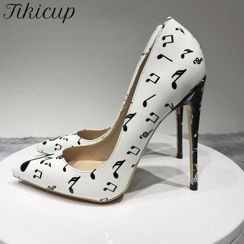 Tikicup Melody Printed Women White Patent Pointed Toe High Heels Slip On Stilettos Pumps Chic Ladies Dress Shoes Plus Size 44 45
Tikicup Melody Printed Women White Patent Pointed Toe High Heels Slip On Stilettos Pumps Chic Ladies Dress Shoes Plus Size 44 45