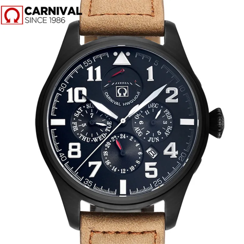 Brand Men Workable 3 Eyes 6 Hands Analog Wrist watch Mechanical Self-winding Casual Watches Waterproof Real Leather Strap Watch
Brand Men Workable 3 Eyes 6 Hands Analog Wrist watch Mechanical Self-winding Casual Watches Waterproof Real Leather Strap Watch