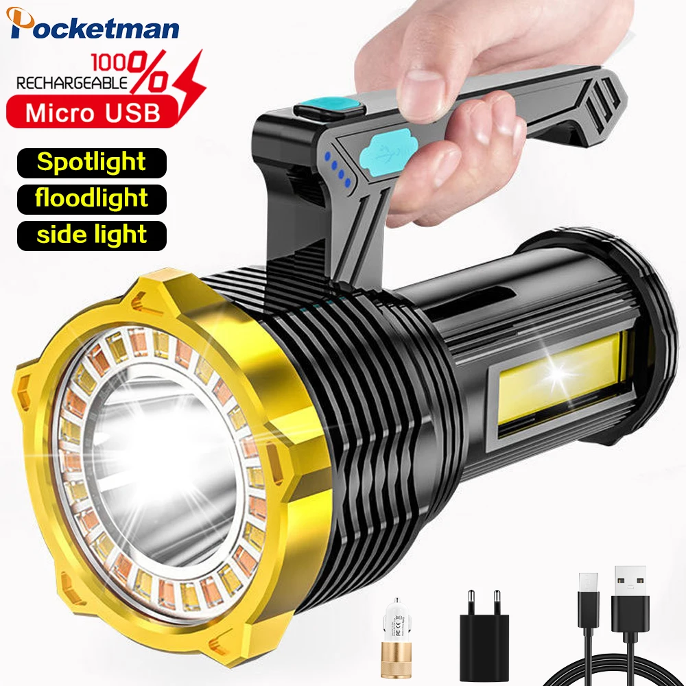 200W Portable Powerful LED Spotlight Searchlight 3 in 1 With Side Light Power Display 8Modes Portable Flashlight Fishing Lantern
200W Portable Powerful LED Spotlight Searchlight 3 in 1 With Side Light Power Display 8Modes Portable Flashlight Fishing Lantern