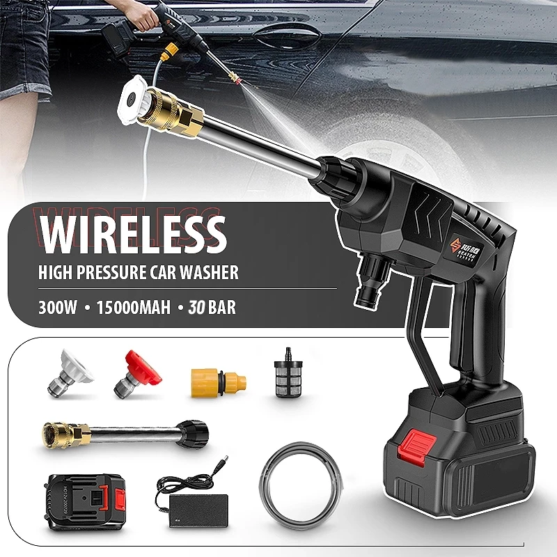 300W 15000mAh 30Bar cordless High Pressure Car Washer Water Spray Gun Portable Pressure Washing Machine For 18V Makita Battery
300W 15000mAh 30Bar cordless High Pressure Car Washer Water Spray Gun Portable Pressure Washing Machine For 18V Makita Battery