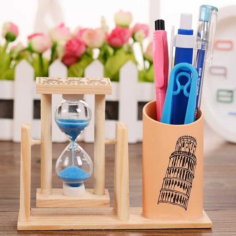 Cartoon Woodenness Desktop Wood Pen Pencil Holder European Architecture Rotated Sandglass Hourglass Decorations
Cartoon Woodenness Desktop Wood Pen Pencil Holder European Architecture Rotated Sandglass Hourglass Decorations