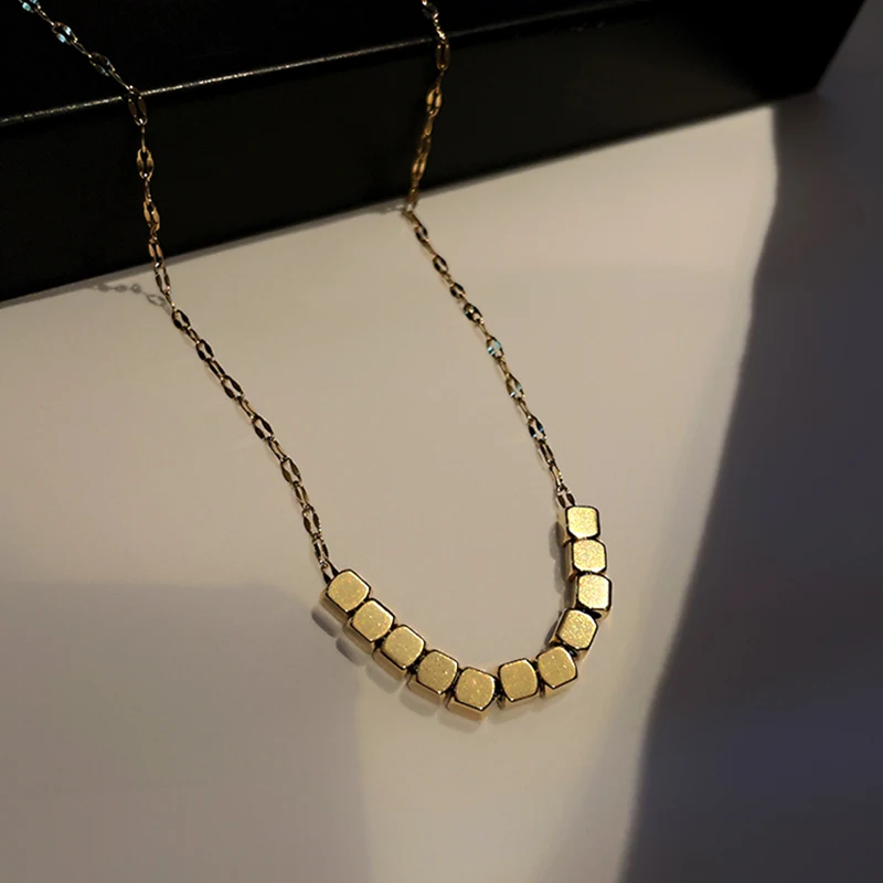 Titanium Steel Trendy Small Cube Chain Necklace for Women Pendant Temperament Jewelry Choker Gift Wedding Party Ins Hot Gift
Titanium Steel Trendy Small Cube Chain Necklace for Women Pendant Temperament Jewelry Choker Gift Wedding Party Ins Hot Gift