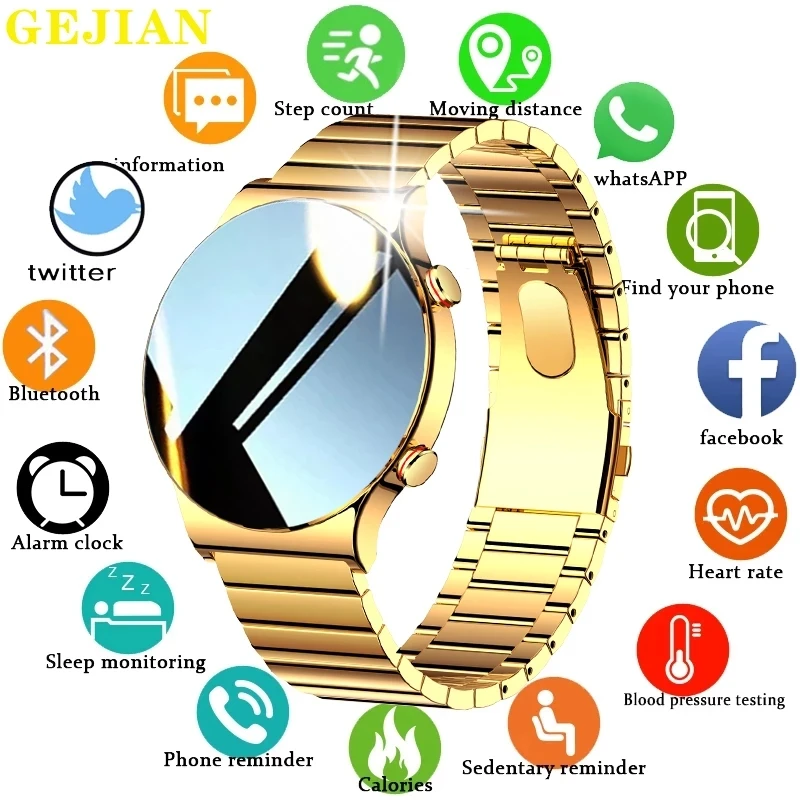GEJIAN Bluetooth Call Smart Watch Men Music Player smartwatch Mens For Xiaomi Huawei ios phone Fitness Tracker Luxury Gold Watch
GEJIAN Bluetooth Call Smart Watch Men Music Player smartwatch Mens For Xiaomi Huawei ios phone Fitness Tracker Luxury Gold Watch