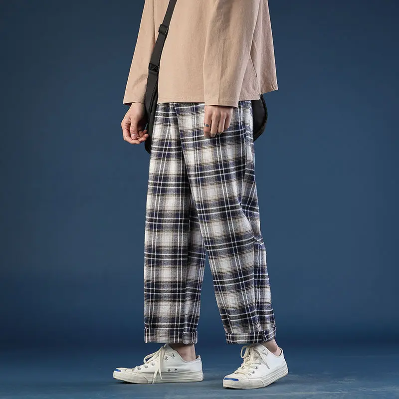 Spring Summer Thin Plaid Pants Men's Fashion Retro Casual Pants Men Streetwear Wild Loose Drawstring Straight Trousers Mens
Spring Summer Thin Plaid Pants Men's Fashion Retro Casual Pants Men Streetwear Wild Loose Drawstring Straight Trousers Mens