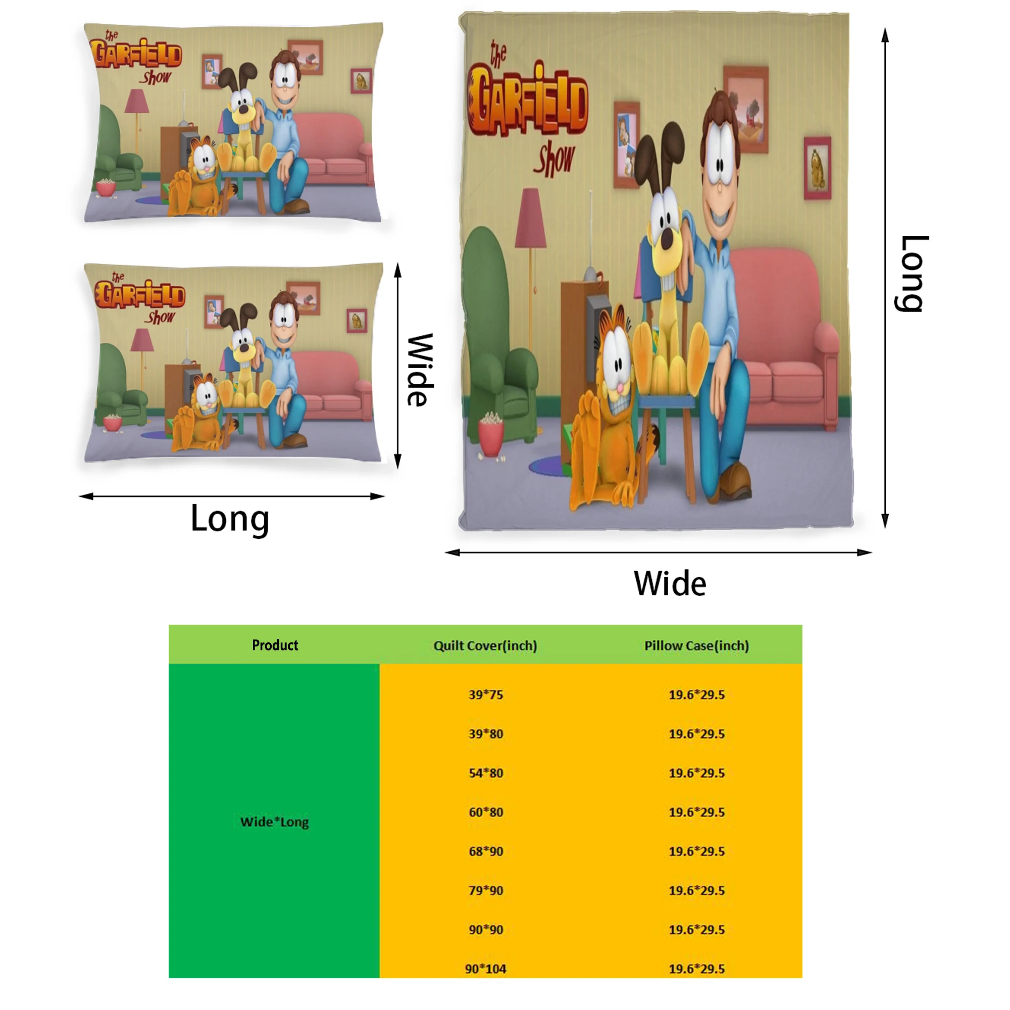 Garfield Cartoon Graphic Printed Bedding Set Pattern Printing Polyester Quilt Cover Set 3 Pieces Quilt Cover Pillow Cover Set
Garfield Cartoon Graphic Printed Bedding Set Pattern Printing Polyester Quilt Cover Set 3 Pieces Quilt Cover Pillow Cover Set