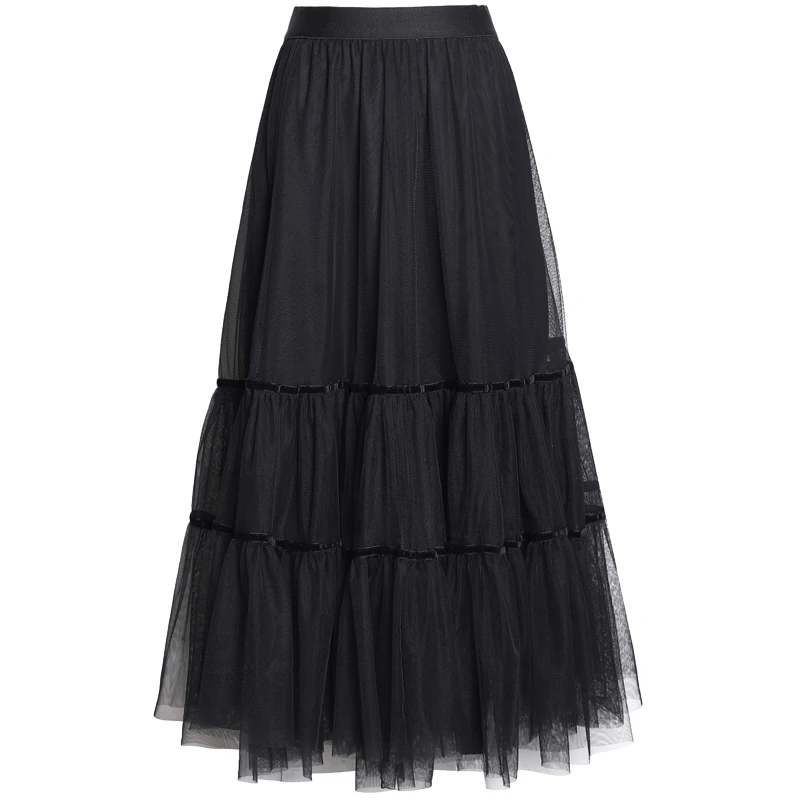 New Women Tiered Skirt Spring Fairy Tulle Cake Layered Bottom Elastic Wasit Slim Elegant Cute Skirt Black
New Women Tiered Skirt Spring Fairy Tulle Cake Layered Bottom Elastic Wasit Slim Elegant Cute Skirt Black