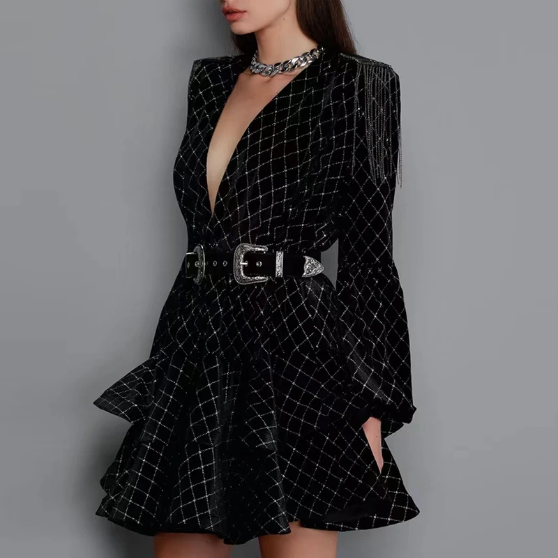 2021 Autumn Dress Fashion Design Women Geometric Printed Tassel Lantern Sleeve Ruffles Patchwork Sexy Party Dresses
2021 Autumn Dress Fashion Design Women Geometric Printed Tassel Lantern Sleeve Ruffles Patchwork Sexy Party Dresses