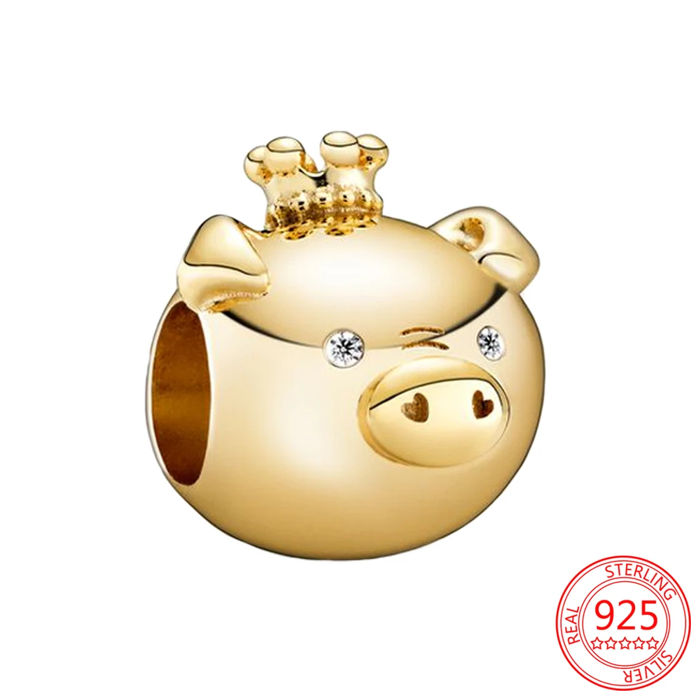 Fine 925 Sterling Silver Fit Pandora Bracelet Diy Fashion Charms dangle Shiny golden piggy Beads Festival for Women Jewelry Gift
Fine 925 Sterling Silver Fit Pandora Bracelet Diy Fashion Charms dangle Shiny golden piggy Beads Festival for Women Jewelry Gift