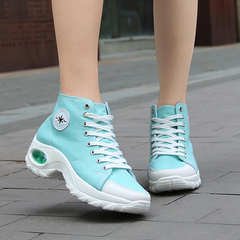 Woman Casual Shoes Fashion Vulcanized Shoes Platform Sneakers Women's Air Cushion Running Shoes High-top Canvas Shoes 35-42
Woman Casual Shoes Fashion Vulcanized Shoes Platform Sneakers Women's Air Cushion Running Shoes High-top Canvas Shoes 35-42