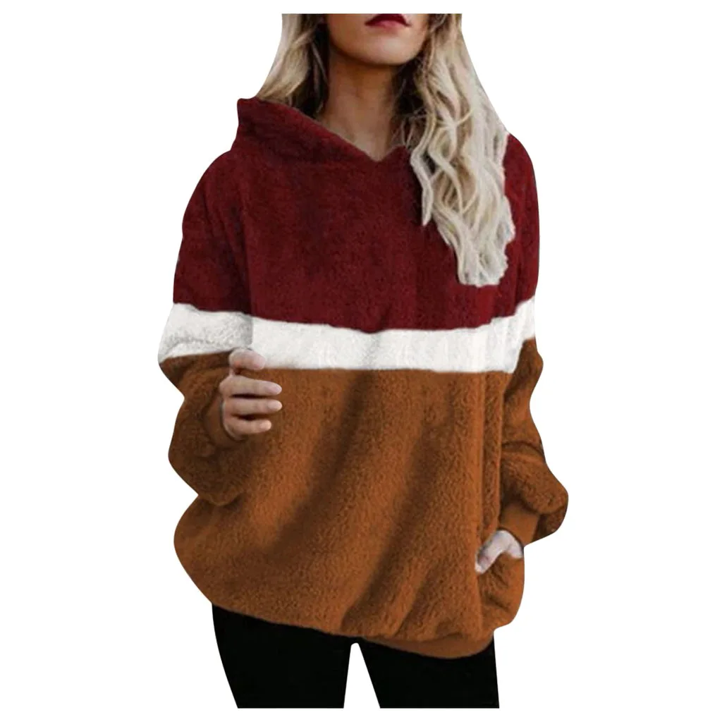 2021 Fashion Trend Long Sleeve Hooded Three Color Splicing Women's Sweater Sweater Coat
2021 Fashion Trend Long Sleeve Hooded Three Color Splicing Women's Sweater Sweater Coat