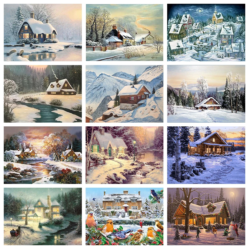 ZOOYA DIY 5D Diamond Painting Snow House Cross Stitch Full Diamond Embroidery Winter Mosaic Needlework Landscape Home Decoration
ZOOYA DIY 5D Diamond Painting Snow House Cross Stitch Full Diamond Embroidery Winter Mosaic Needlework Landscape Home Decoration