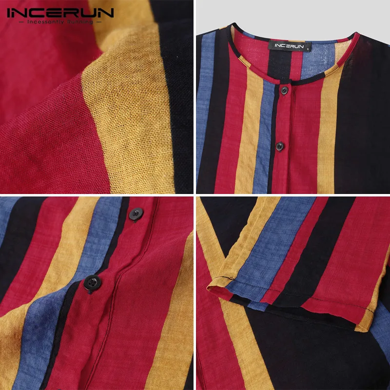 Mens Striped Muslim Kaftan Islamic Arabic Long Sleeve Casual Vintage Robes Middle East Dubai Caftan Men Jubba Thobe INCERUN 2021
Mens Striped Muslim Kaftan Islamic Arabic Long Sleeve Casual Vintage Robes Middle East Dubai Caftan Men Jubba Thobe INCERUN 2021