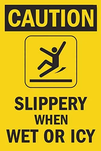 Caution Slippery When Wet Or ICY Sign Engineer Grade Sign Metal Private Property Signs Wall Tin Sign Metal Sign 8X12 Inches
Caution Slippery When Wet Or ICY Sign Engineer Grade Sign Metal Private Property Signs Wall Tin Sign Metal Sign 8X12 Inches