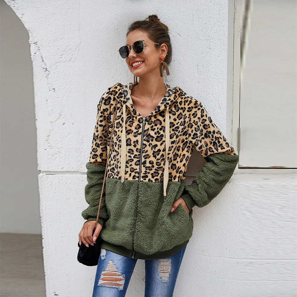 Spring Women Fleece Hoodie Sweatshirts C Patchwork Euramerican Oversize Ladies Pullovers Leopard Loose Warm Pocket Hooded Coat
Spring Women Fleece Hoodie Sweatshirts C Patchwork Euramerican Oversize Ladies Pullovers Leopard Loose Warm Pocket Hooded Coat