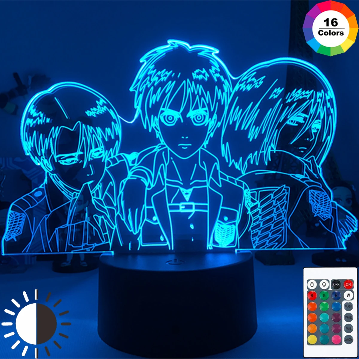Anime Attack on Titan Figure Model LED Night Light Cool Levi Eren Mikasa Action Figures 3D lights Decoration Birthday Xmas Gifts
Anime Attack on Titan Figure Model LED Night Light Cool Levi Eren Mikasa Action Figures 3D lights Decoration Birthday Xmas Gifts
