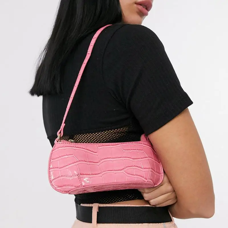 Women Baguette Bag Pu Leather Crocodile Pattern Solid Color Shoulder Bag Female Casual Retro Zipper Arm Bag Handbag For Ladies
Women Baguette Bag Pu Leather Crocodile Pattern Solid Color Shoulder Bag Female Casual Retro Zipper Arm Bag Handbag For Ladies