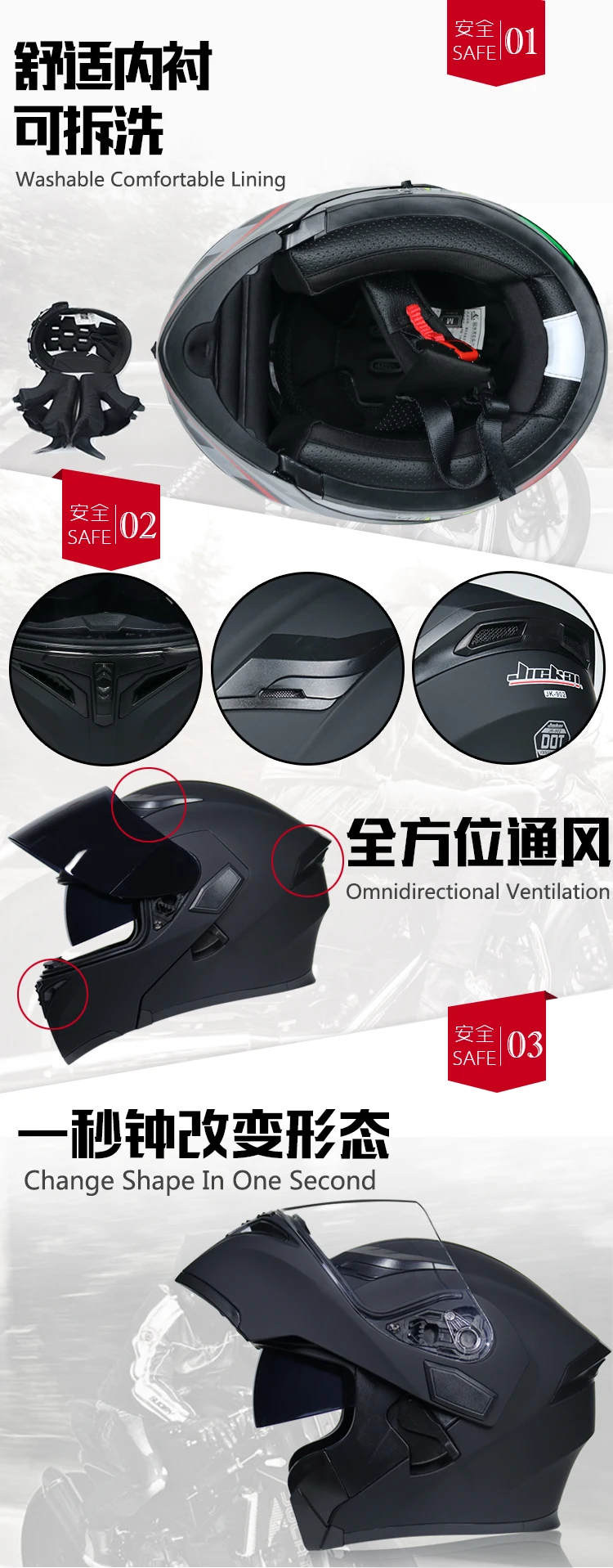 Motorcycle Helmet DOT Approved Flip Up helmet Fit For Men Women With Cuernos Dual Visor Racing Motos Helmet Full Face Helmet
Motorcycle Helmet DOT Approved Flip Up helmet Fit For Men Women With Cuernos Dual Visor Racing Motos Helmet Full Face Helmet